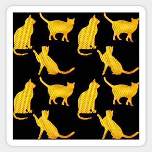 Golden cats-Black Sticker